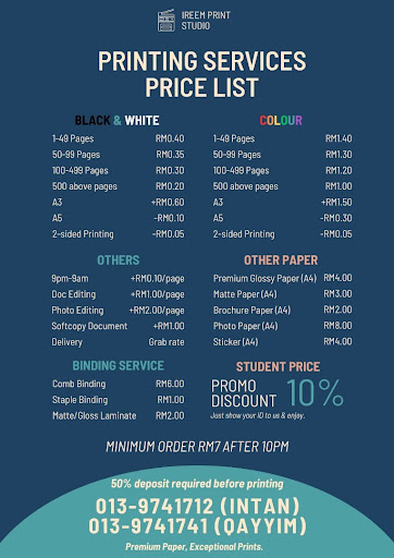 Ireem Print Studio, Nilai, Negeri Sembilan (Best Printing shop di Nilai)